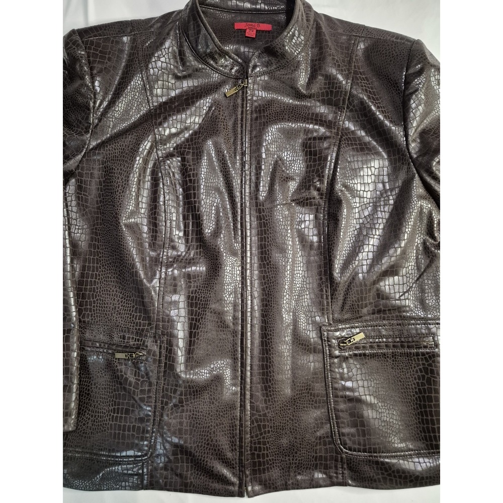 Joni B jacket Brown Faux Snake Skin 2x